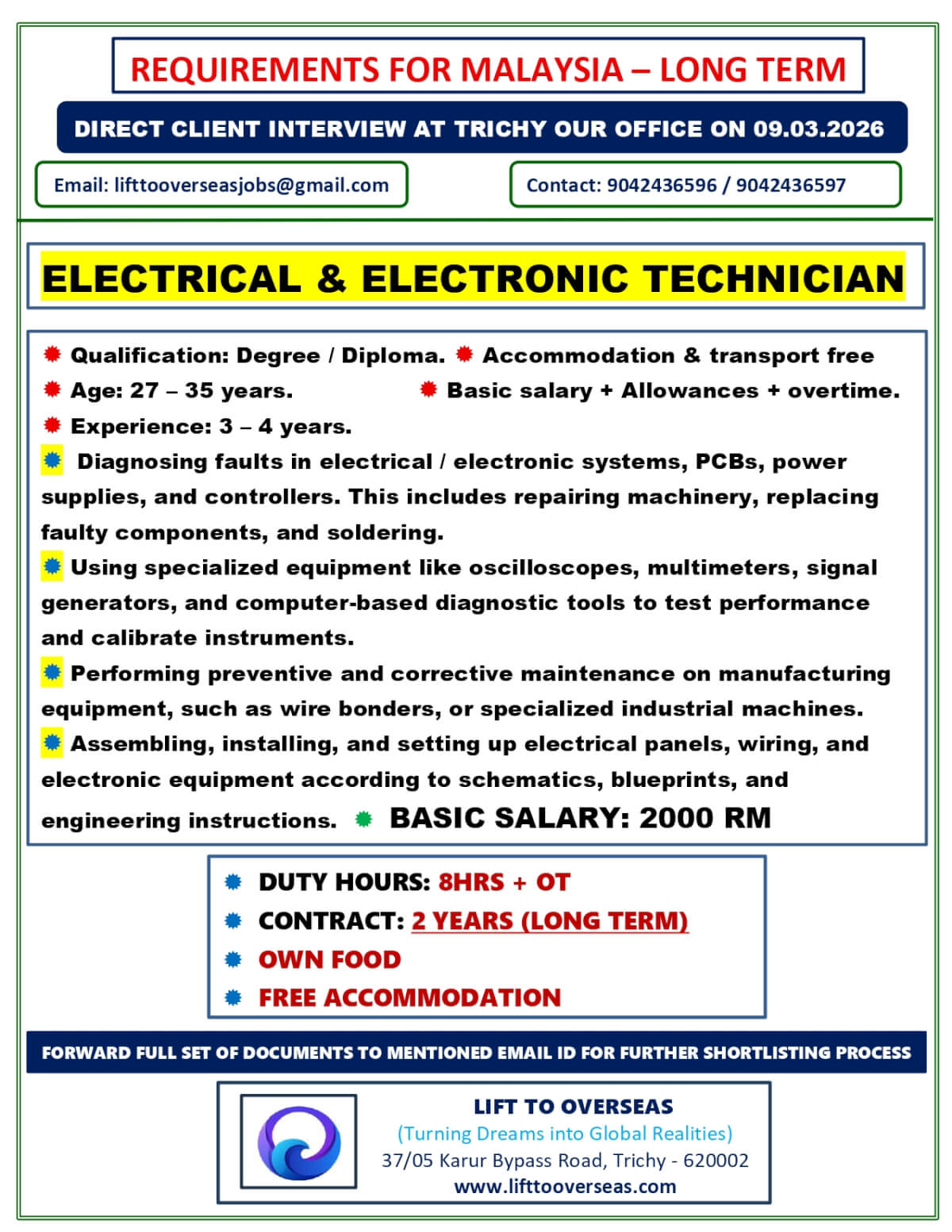 ELECTRICAL & ELECTRONIC TECHNICIAN