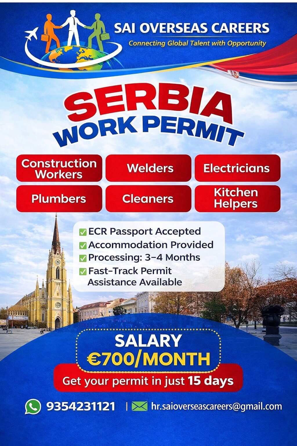 URGENT HIRING FOR SKILL CATEGORY IN SERBIA ON WORK PERMIT.....!!
