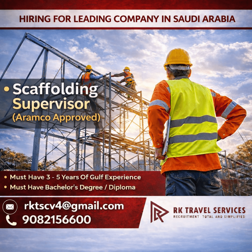 HIRING FOR LEADING Company in SAUDI ARABIA