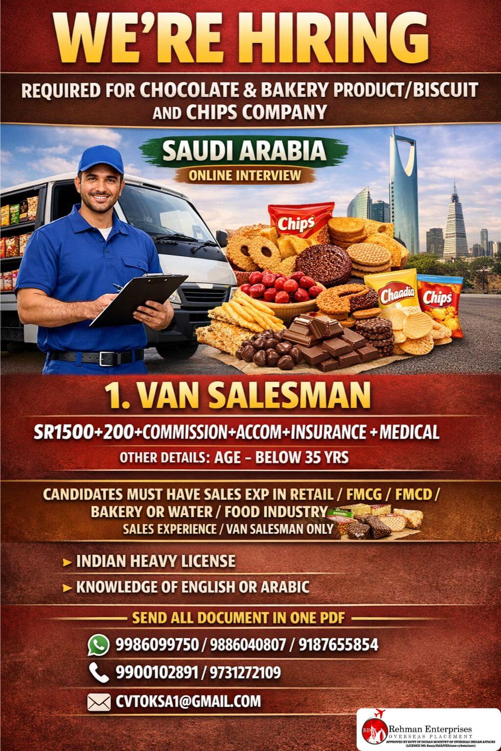 HIRING FOR SAUDI ARABIA