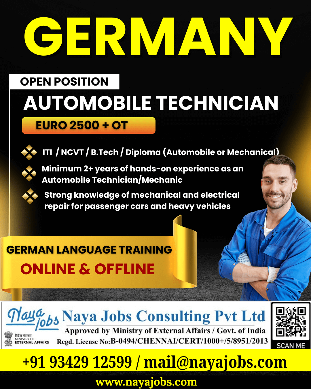URGENT HIRING FOR GERMANY AUTOMOBILE TECHNCIAN