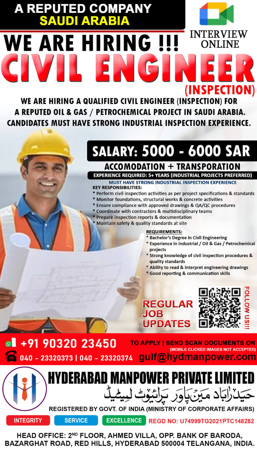 Hiring for Saudi Arabia Hiring for Saudi Arabia