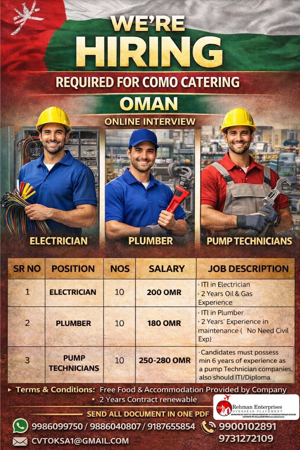 REQUIRED FOR KOMO CATERING IN OMAN REQUIRED FOR KOMO CATERING IN OMAN