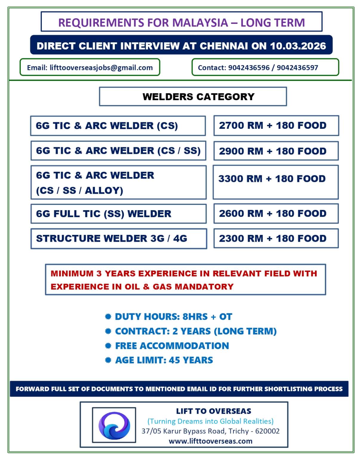 6G TIC 7ARC WELDER (CS), 6G TIC & ARC WELDER (CS / SS), 6G TIC & ARC WELDER (CS / SS / ALLOY), 6G FULL TIC (SS) WELDER, STRUCTURE WELDER 3G / 4G.