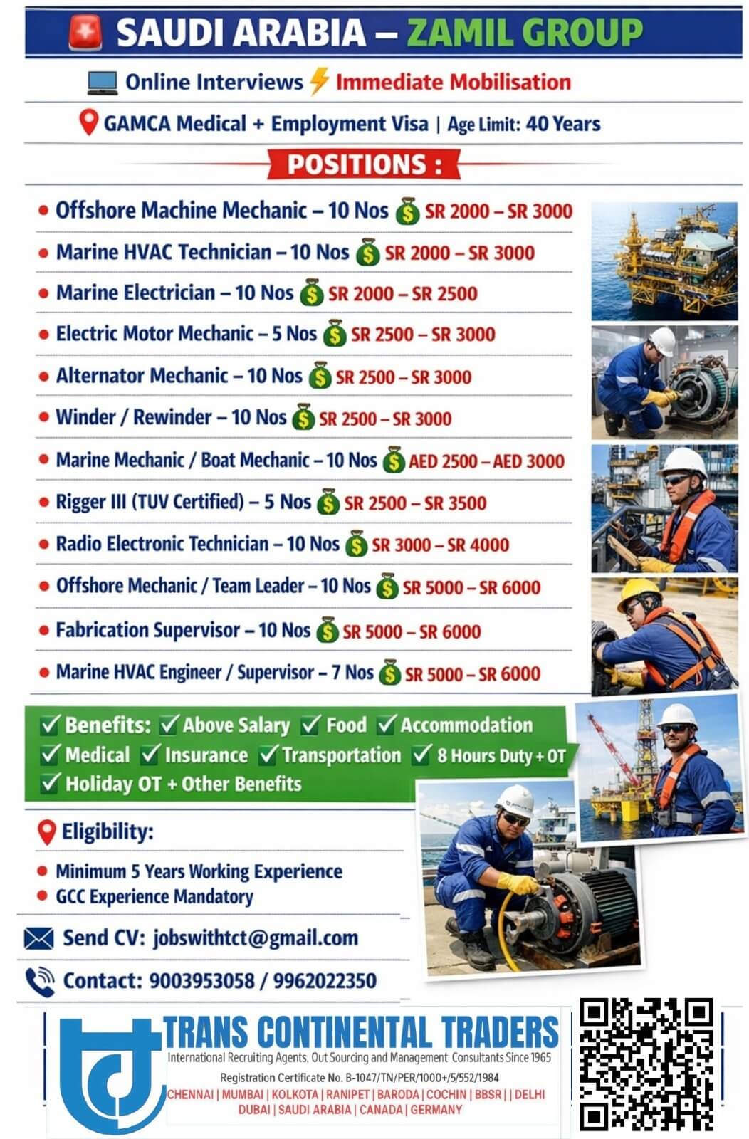 HIRING FOR ZAMIL GROUP-SAUDI ARABIA