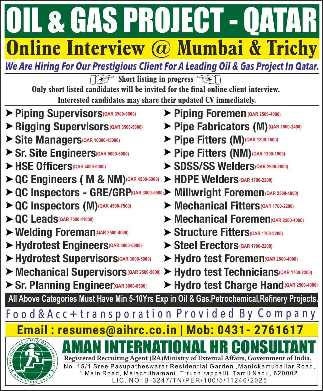 Oil & Gas Project-QATAR