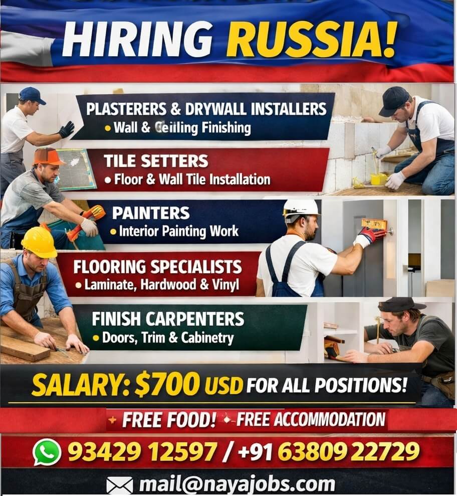 URGENT HIRING FOR RUSSIA