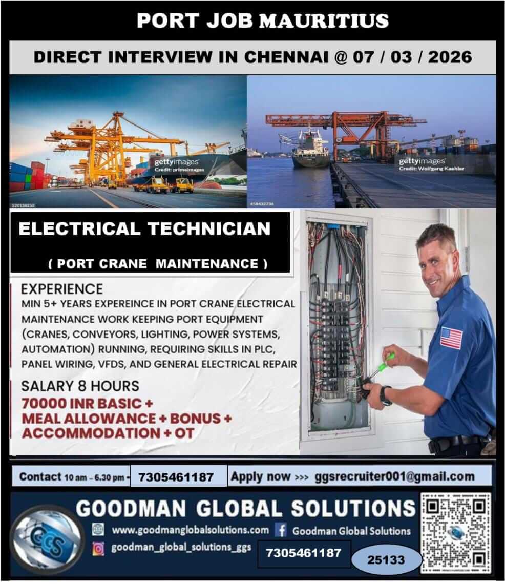 PORT JOB MAURITIUS  DIRECT CLIENT  INTERVIEW IN CHENNAI @ 07/03/2026