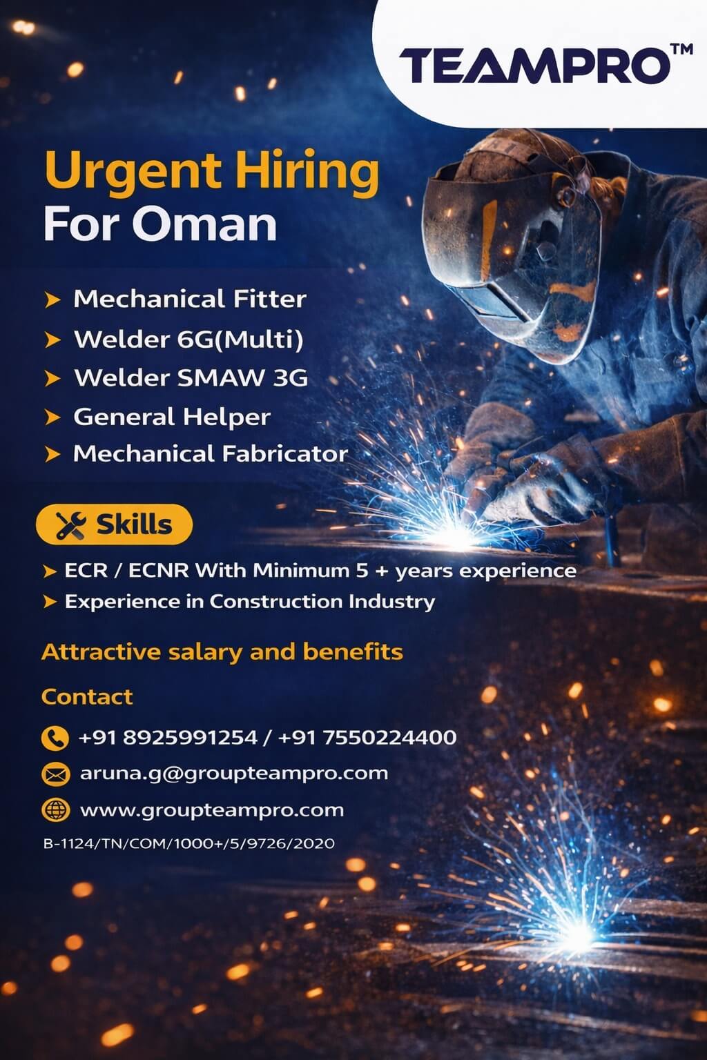 ? Urgent Hiring for Oman – Mechanical & Welding Roles