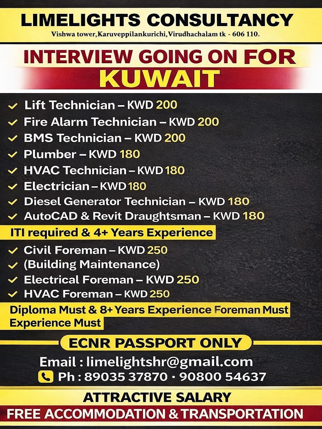 Wamted for Kuwait