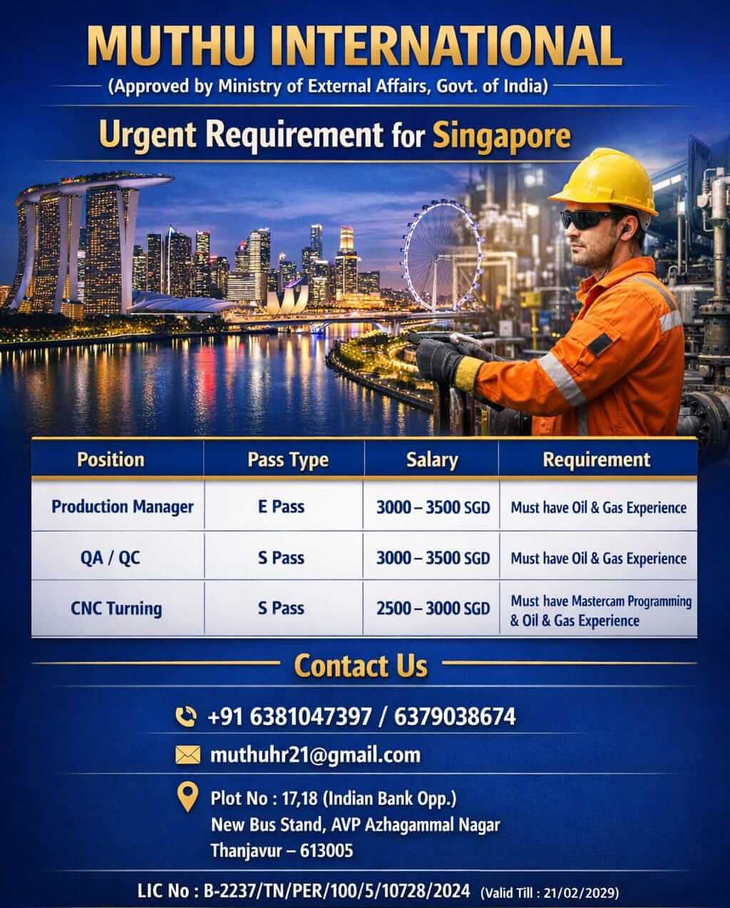wanted for Singapore