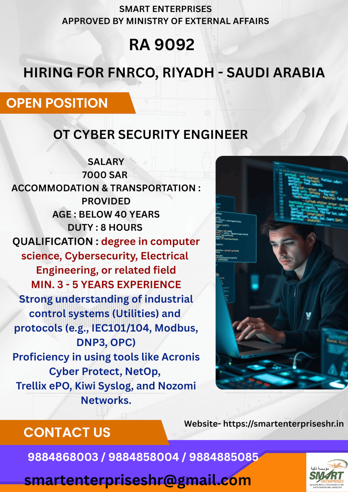 URGENT REQUIREMENT FOR SAUDI ARABIA