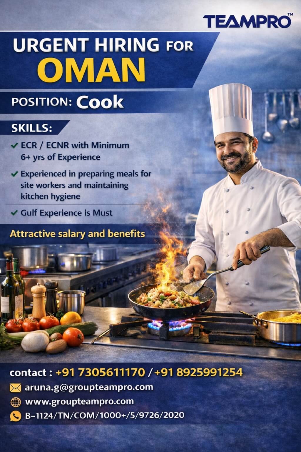 ? Urgent Hiring for Oman – Cook