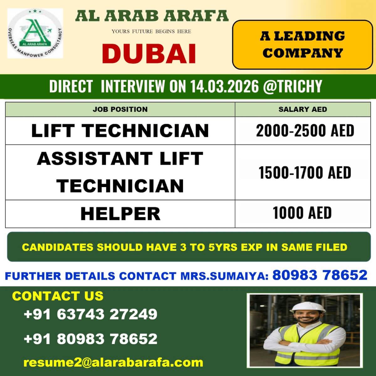 DIRECT INTERVIEW ON 14.03.2026@TRICHY