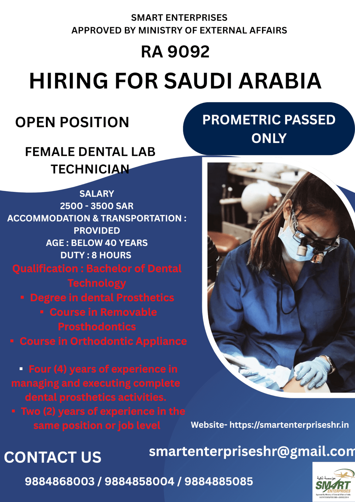 URGENT REQUIREMENT FOR SAUDI ARABIA