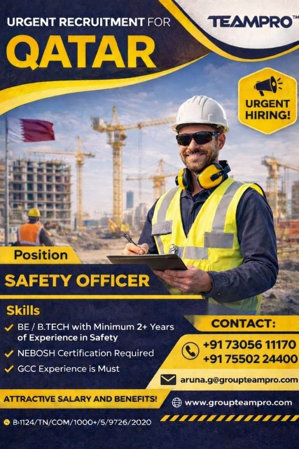 ? Urgent Hiring for Qatar – Safety Officer