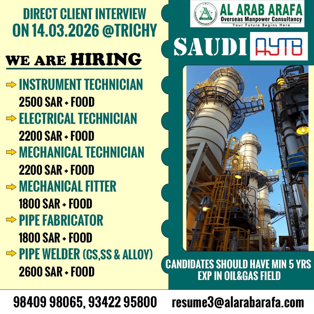 DIRECT CLIENT INTERVIEW ON 14.03.2026 @TRICHY