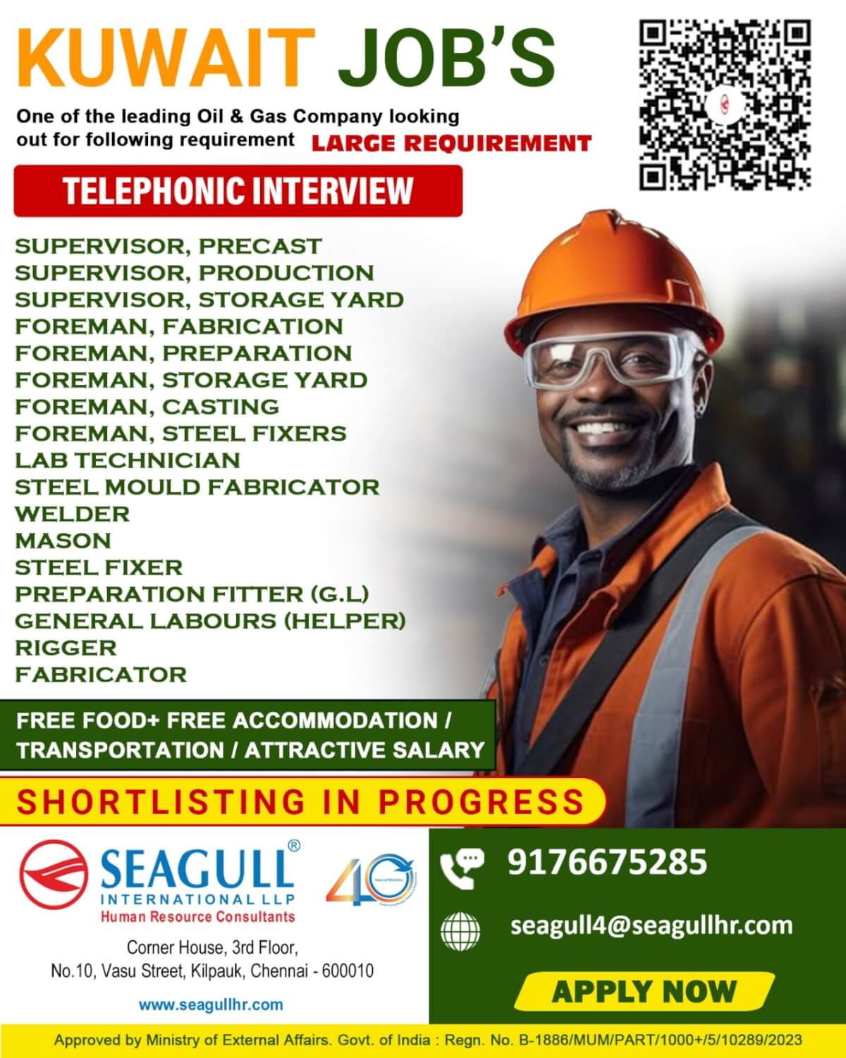 VERY URGENT REQUIREMENTS FOR OIL & GAS LONG TIME PROJECT AT KUWAIT