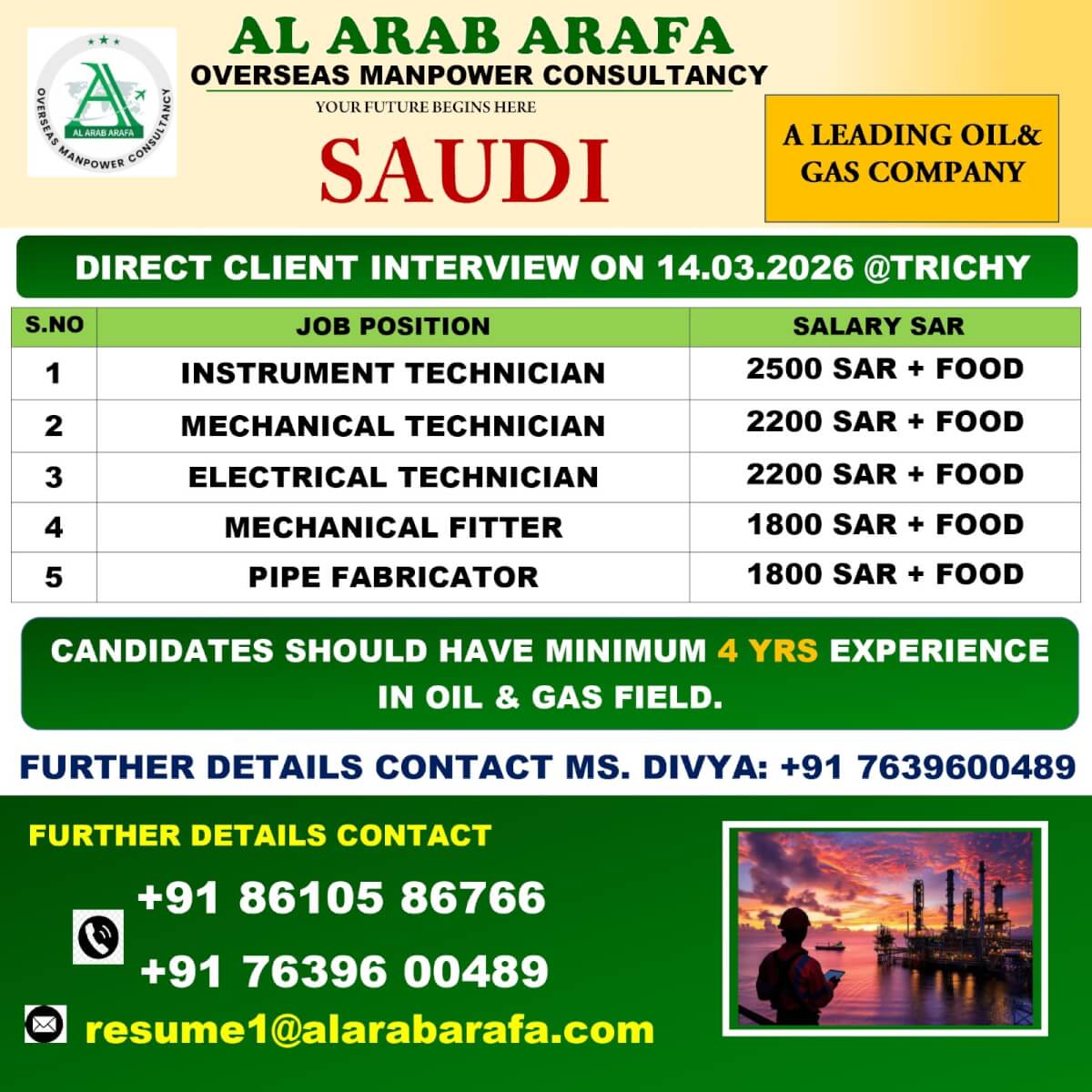 DIRECT CLIENT INTERVIEW 14.03.2026 @ TRICHY