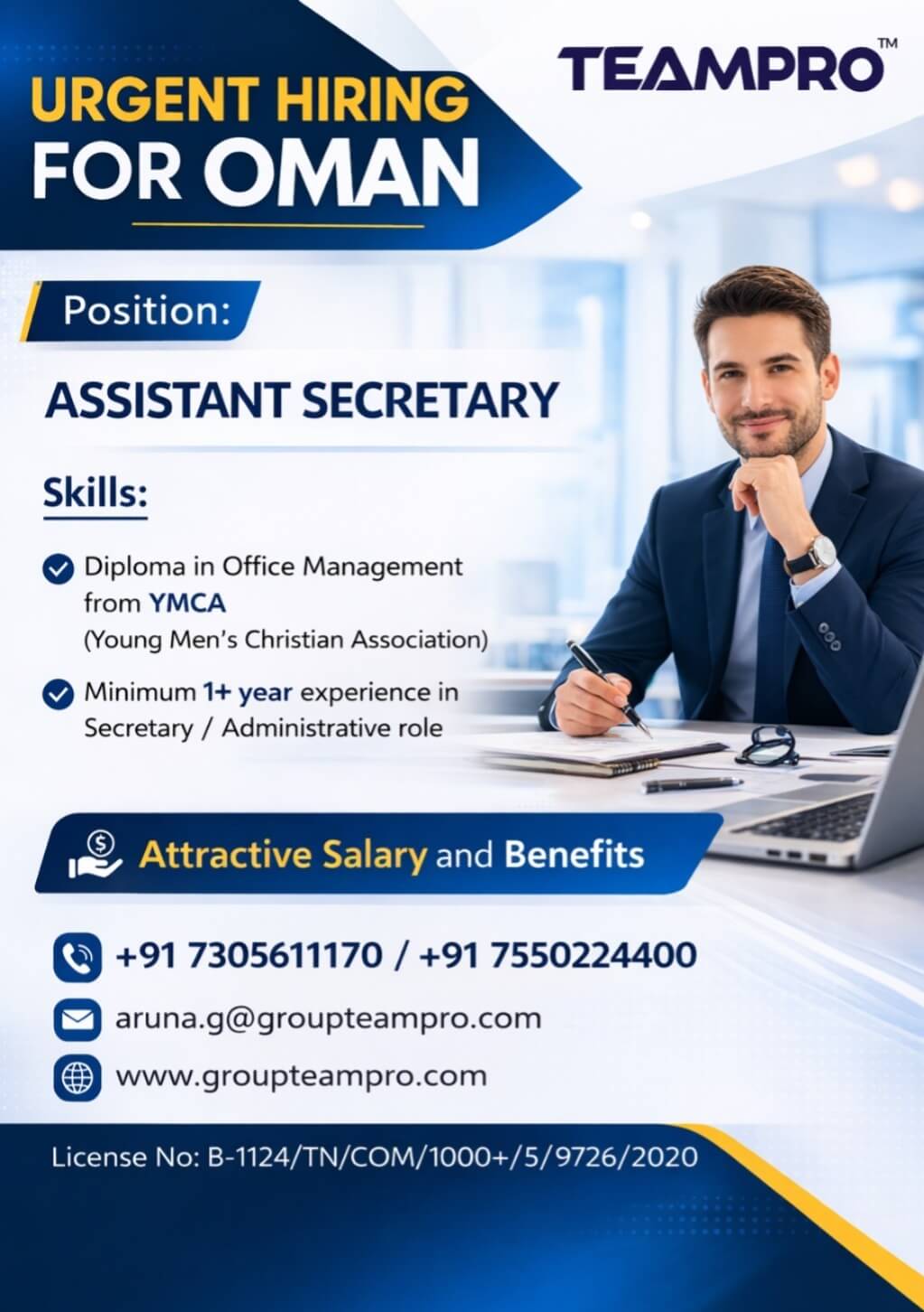 Urgent Hiring – Assistant Secretary | Oman