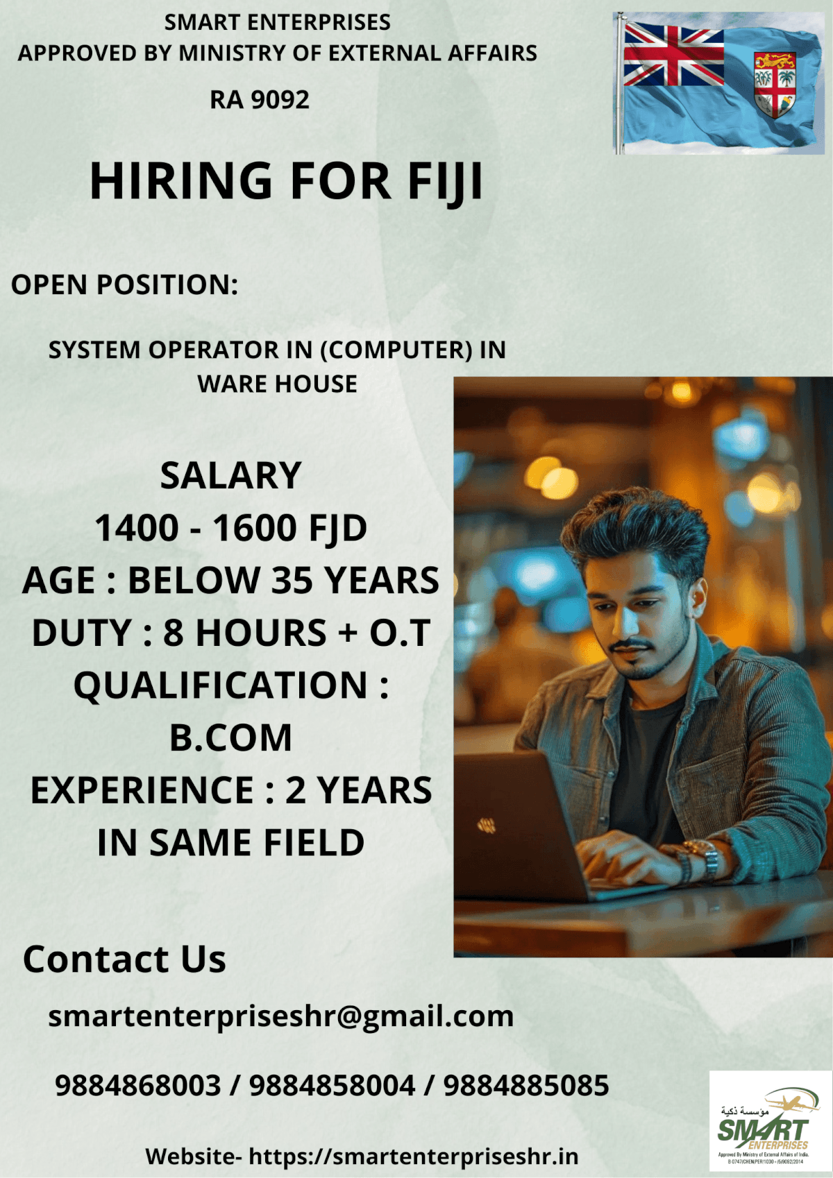 URGENT REQUIREMENT FOR FIJI