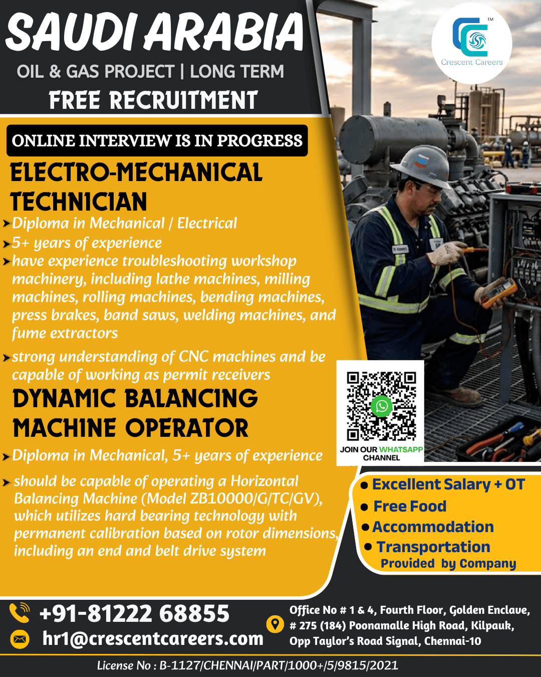 ELECTRO-MECHANICAL TECHNICIAN / DYNAMIC BALANCING OPERATOR