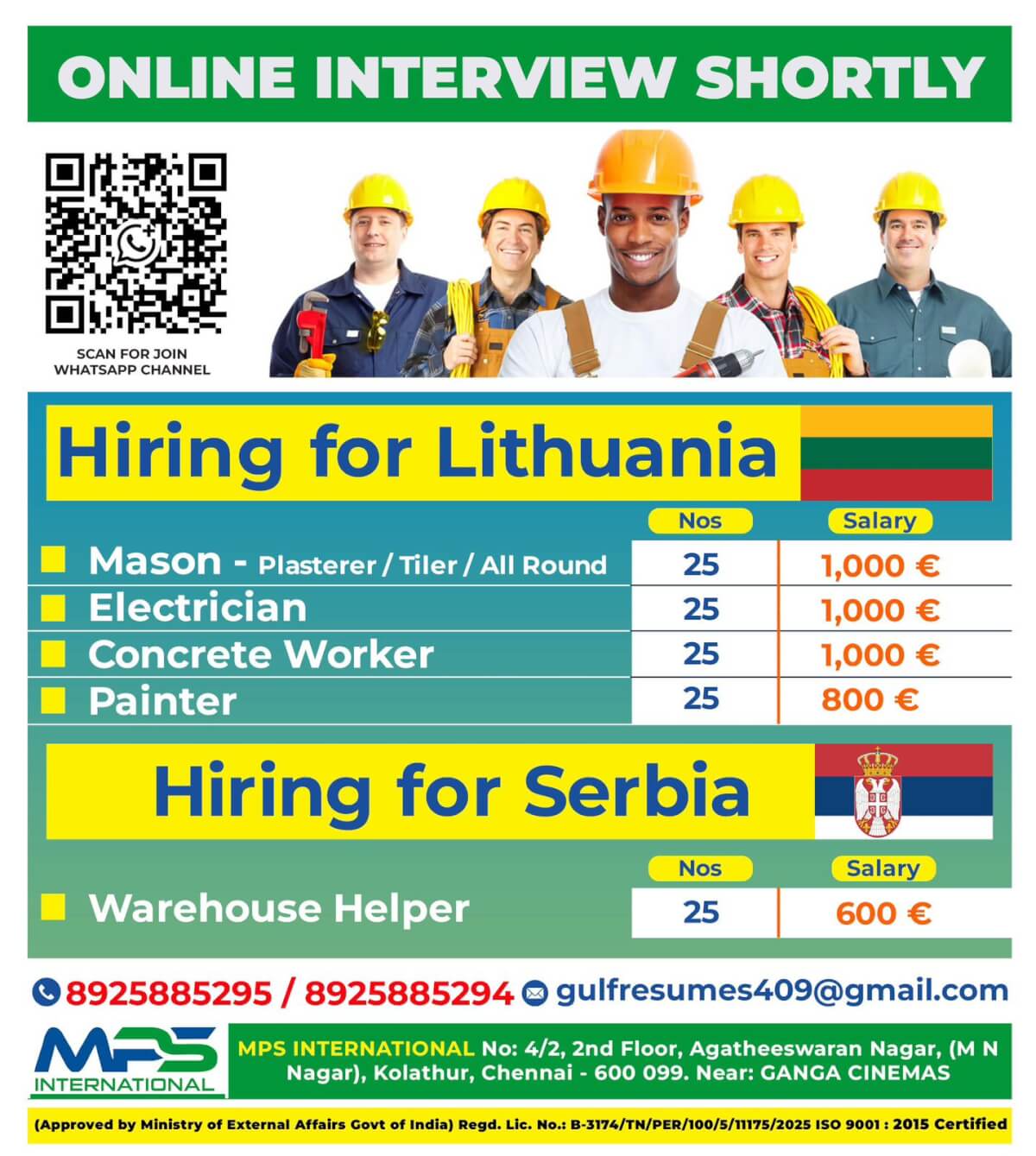 ONLINE INTERVIEW SHORTLY Hiring for Lithuania & Serbia