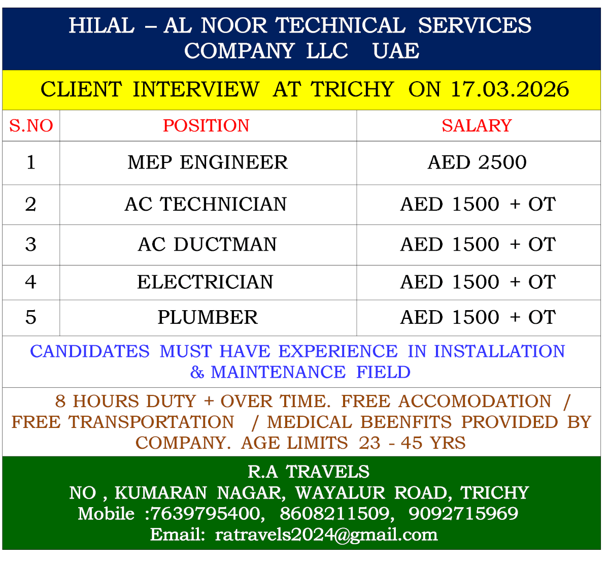 HILAL – AL NOOR TECHNICAL SERVICES COMPANY LLC UAE HILAL – AL NOOR TECHNICAL SERVICES COMPANY LLC UAE