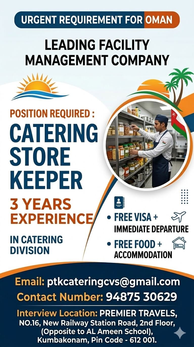 Store Keeper Catering
