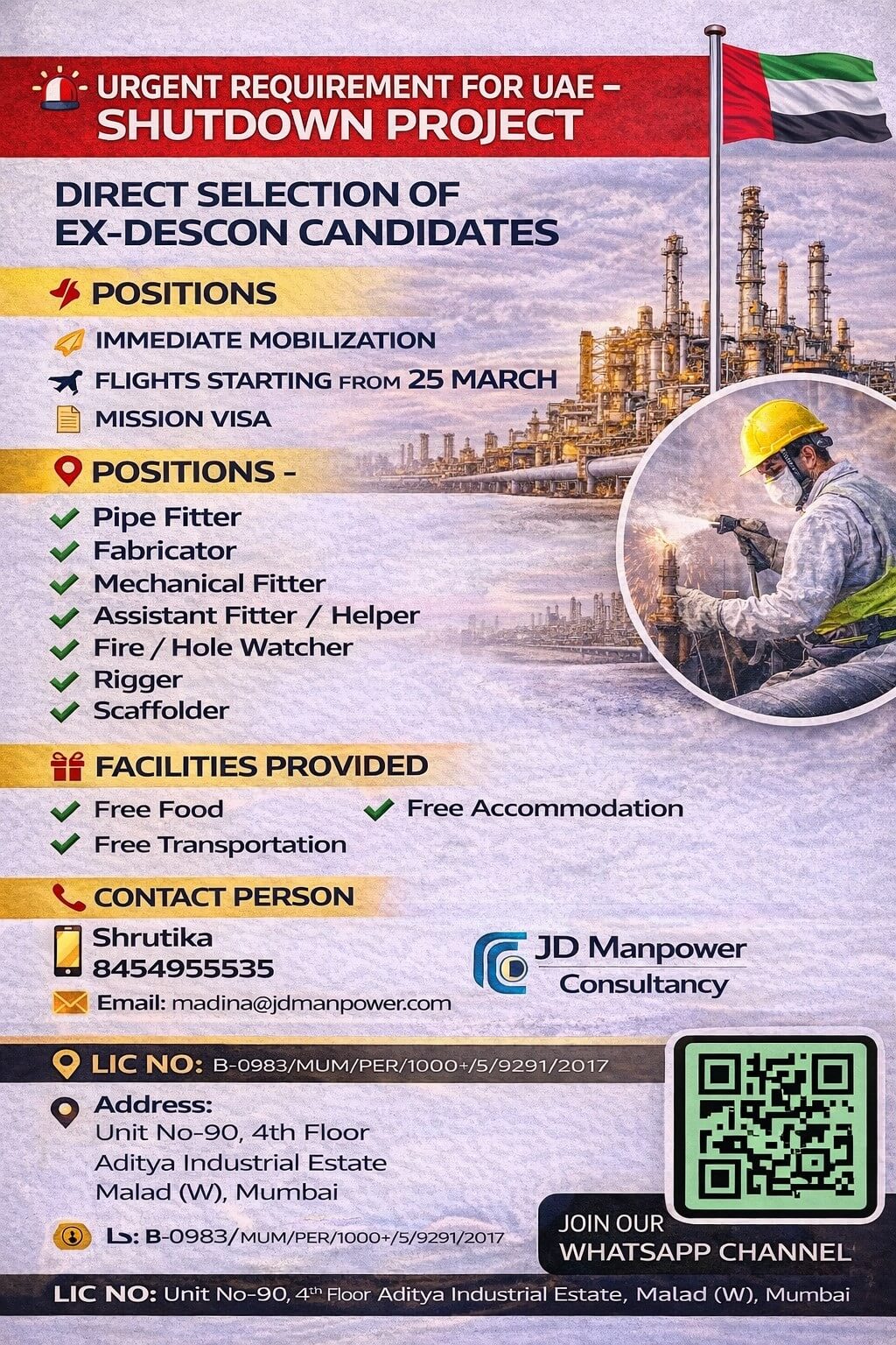 URGENT REQUIREMENT FOR UAE SHUTDOWN PROJECT