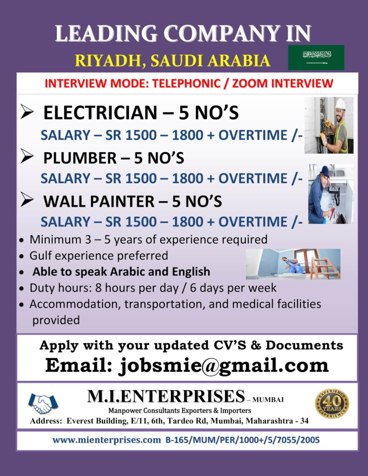 URGENT REQUIREMENT – SAUDI ARABIA URGENT REQUIREMENT – SAUDI ARABIA