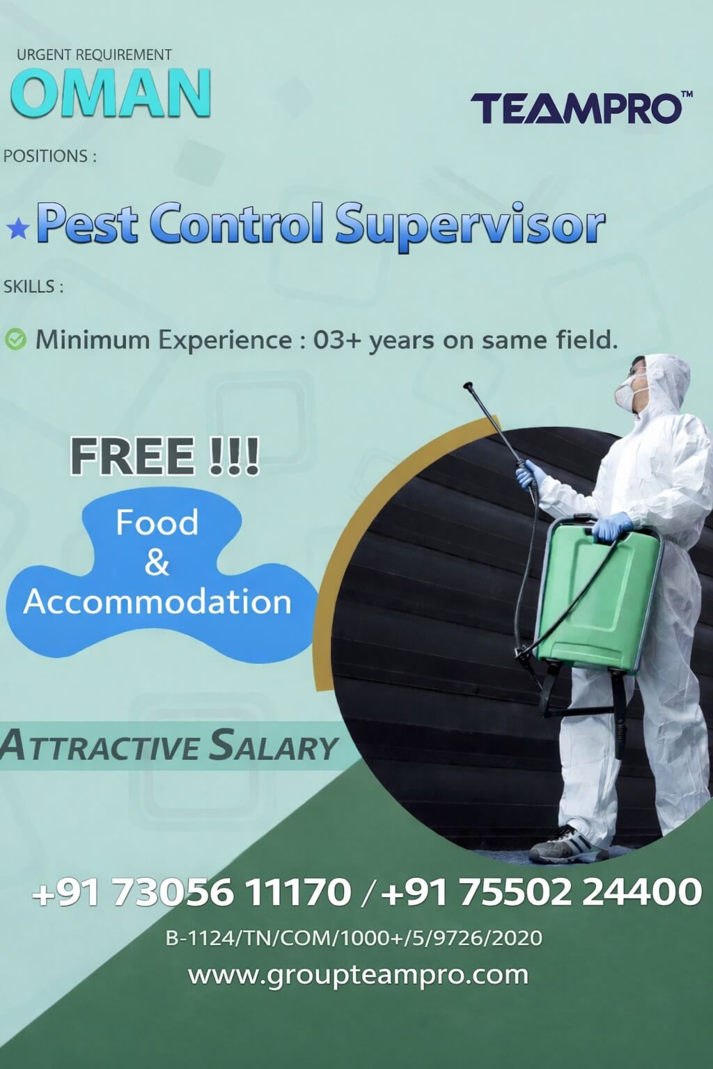 ? Urgent Hiring – Pest Control Supervisor | Oman ? Urgent Hiring – Pest Control Supervisor | Oman