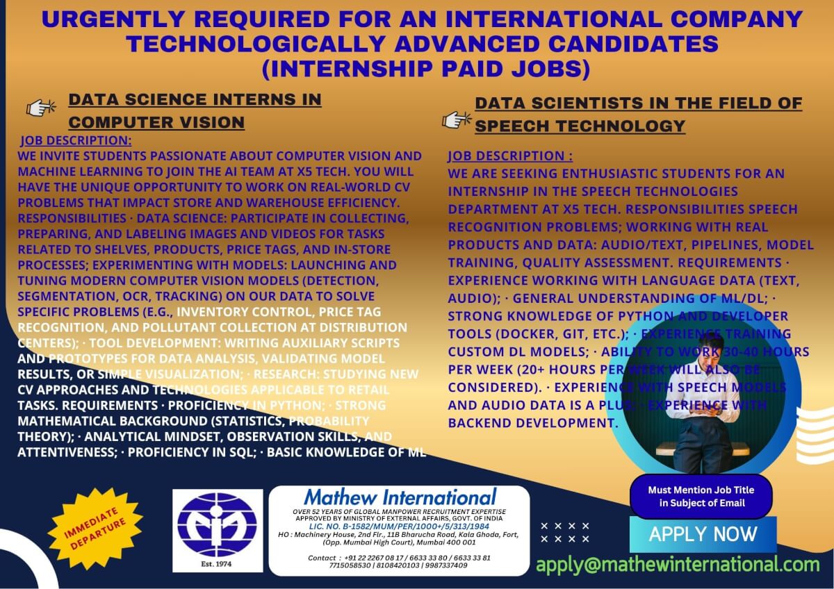 6 - URGENTLY REQUIRED FOR AN INTERNATIONAL COMPANY - TECHNOLOGICALLY ADVANCED CANDIDATES (internship paid jobs) 6 - URGENTLY REQUIRED FOR AN INTERNATIONAL COMPANY - TECHNOLOGICALLY ADVANCED CANDIDATES (internship paid jobs)