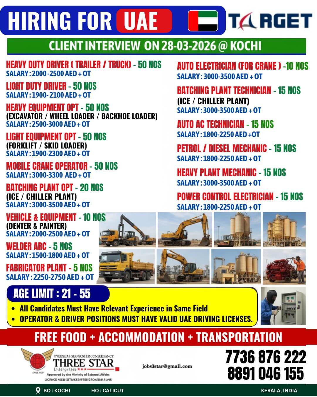 URGENT HIRING FOR UAE TARGET ENGINEERING CONSTRUCTION COMPANY