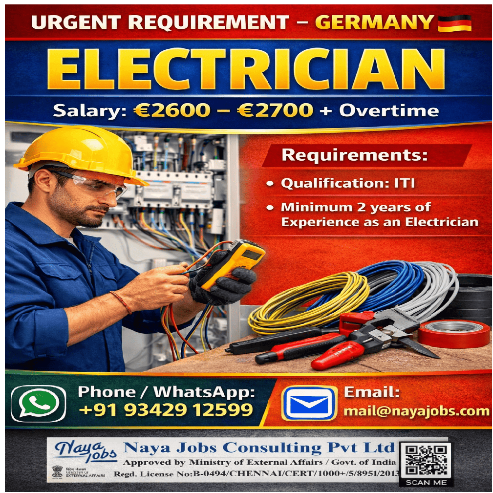 High Demand! Electrician Jobs in Germany