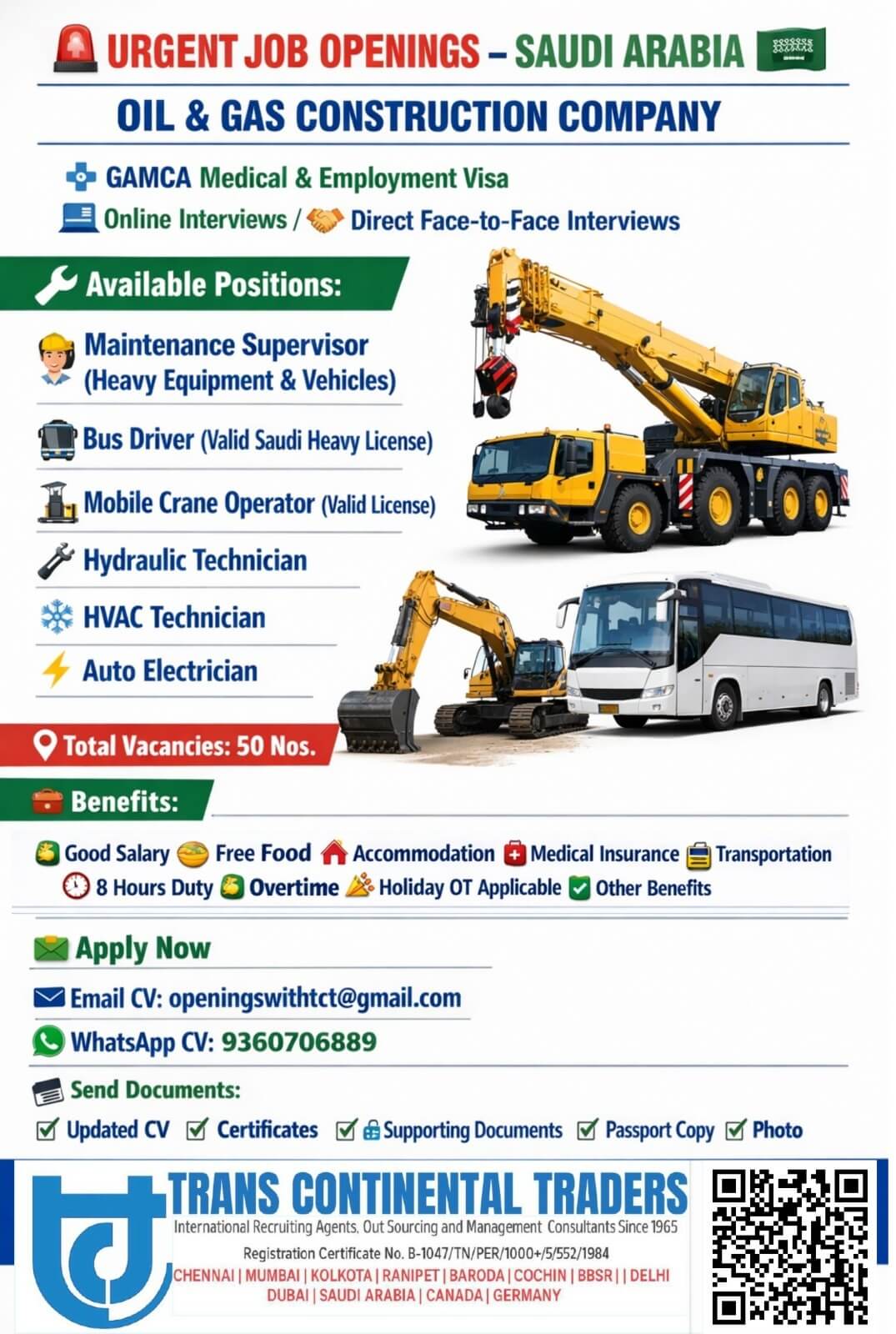 HEAVY EQUIPMENT MAITENANCE INDUSTRY HIRING