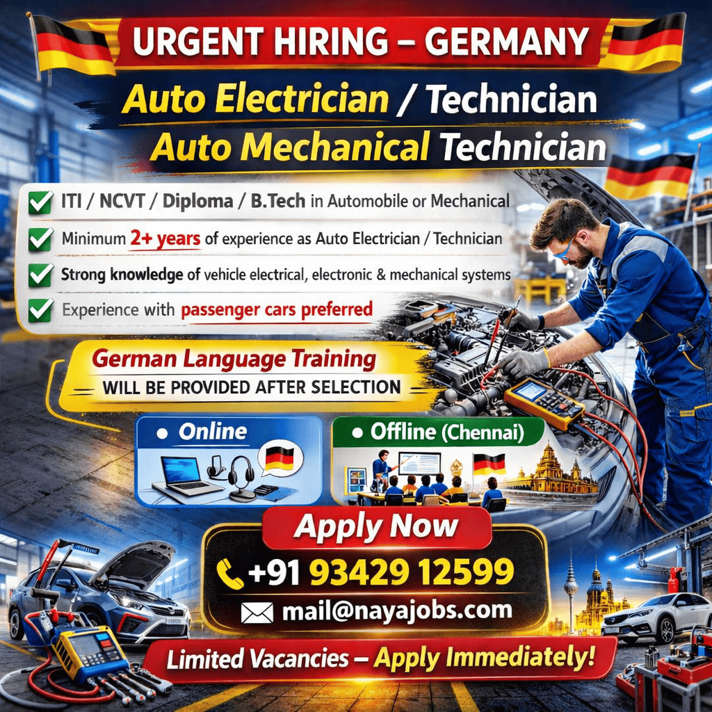 URGENT HIRING – AUTO TECHNICIAN (GERMANY)
