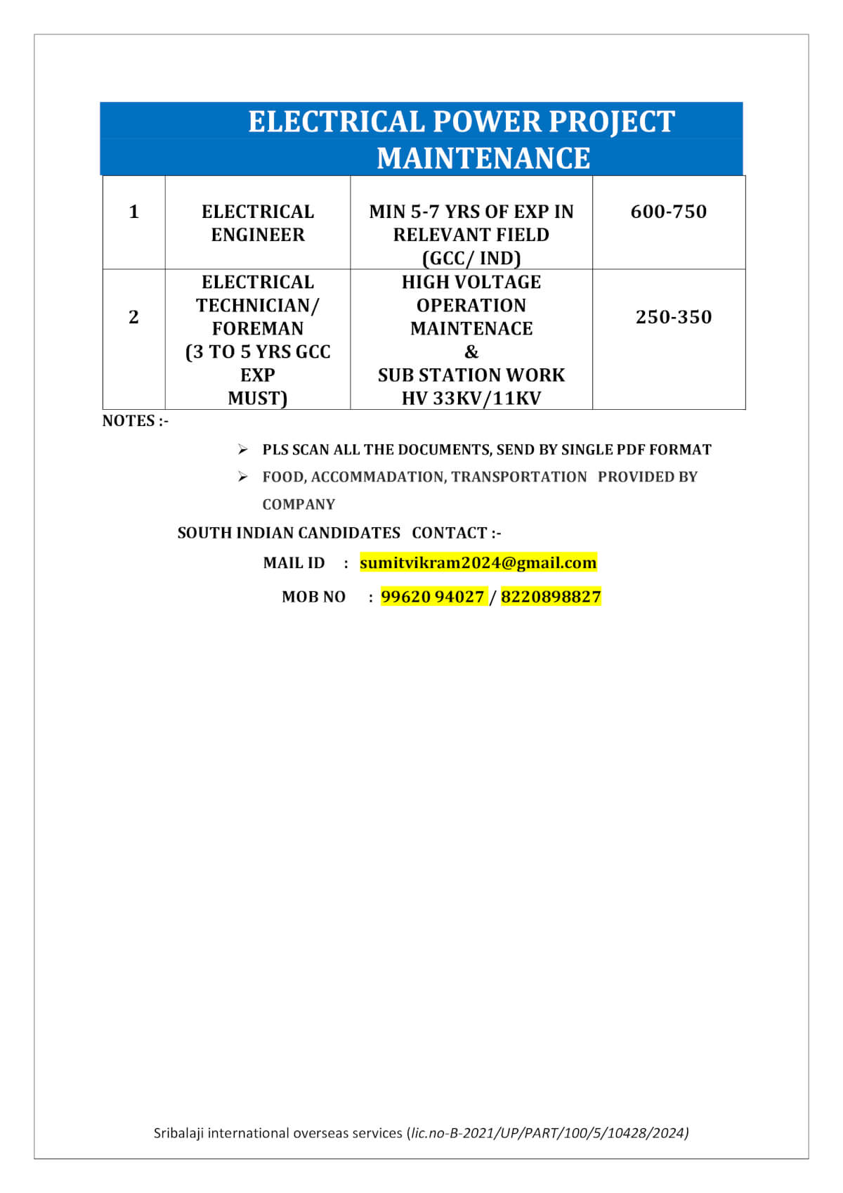 WANTED FOR OMAN - ONLINE INTERVIEW WANTED FOR OMAN - ONLINE INTERVIEW