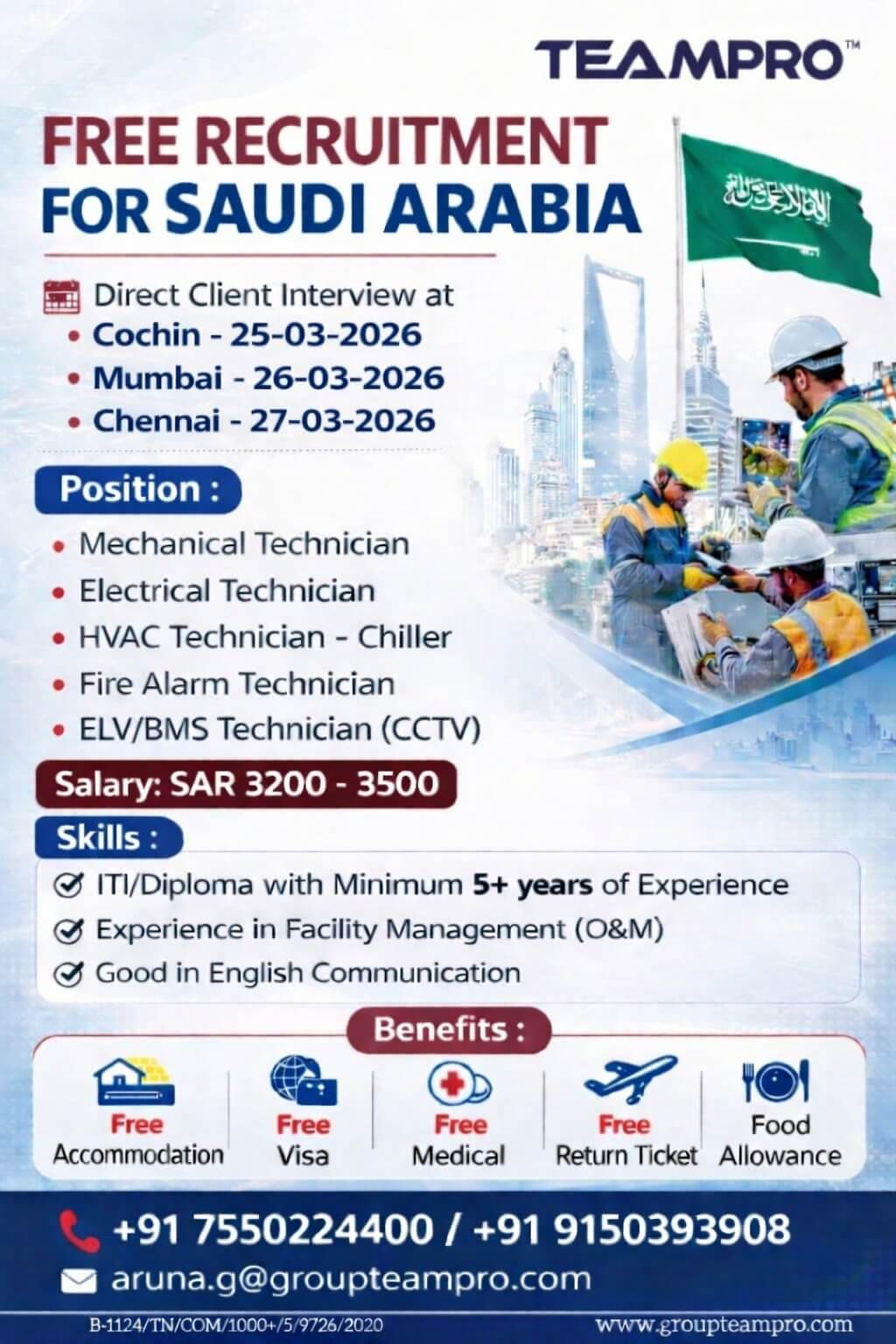 FREE RECRUITMENT FOR SAUDI ARABIA – DIRECT CLIENT INTERVIEW ?? FREE RECRUITMENT FOR SAUDI ARABIA – DIRECT CLIENT INTERVIEW ??