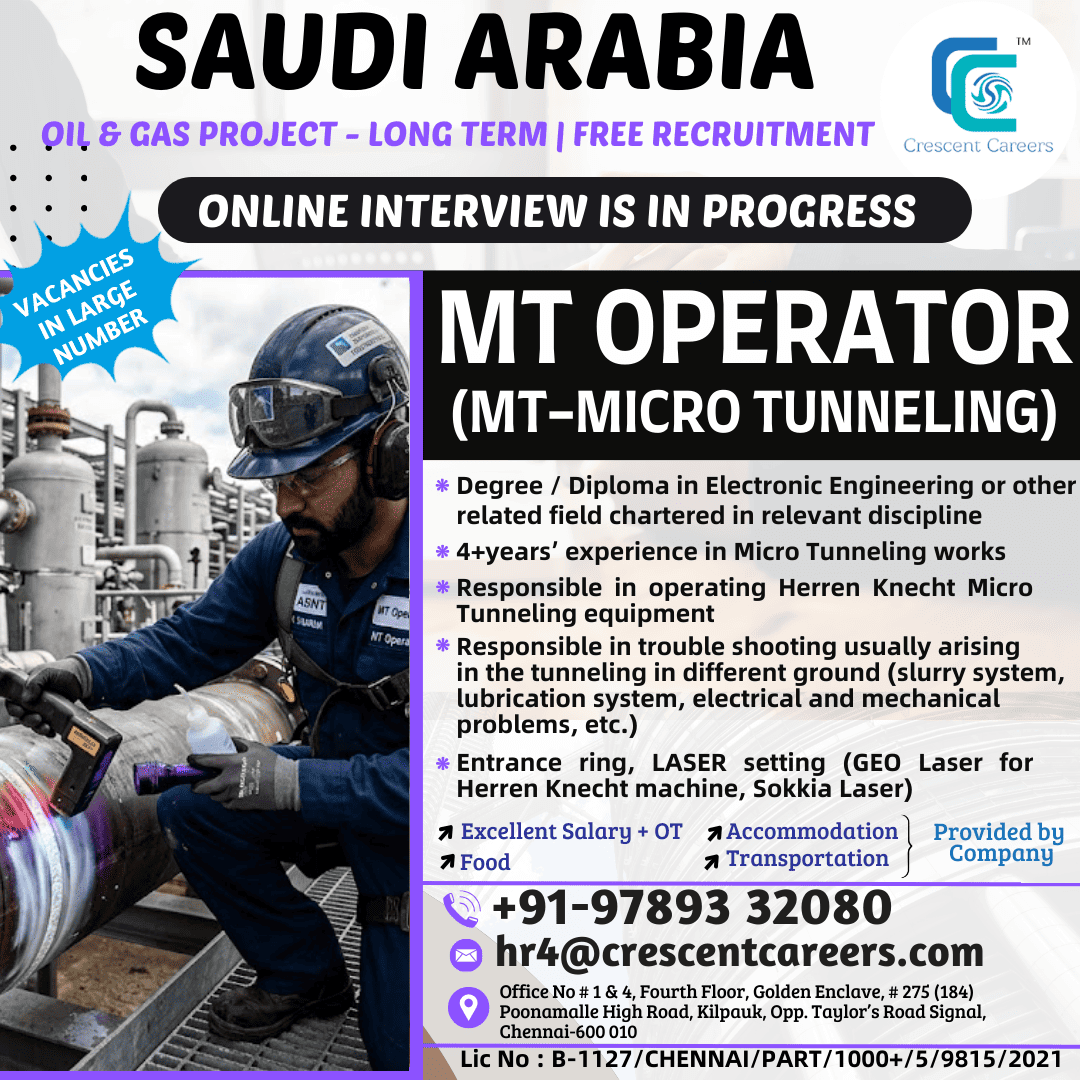 MT OPERATOR (Micro Tunneling) MT OPERATOR (Micro Tunneling)