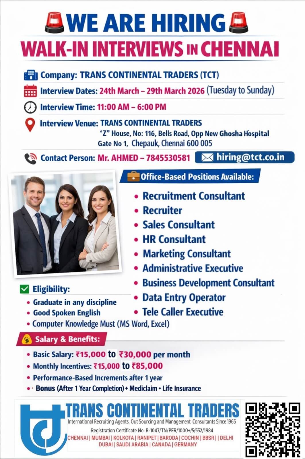 TRANS CONTINENTAL TRADERS HIRING IN CHENNAI