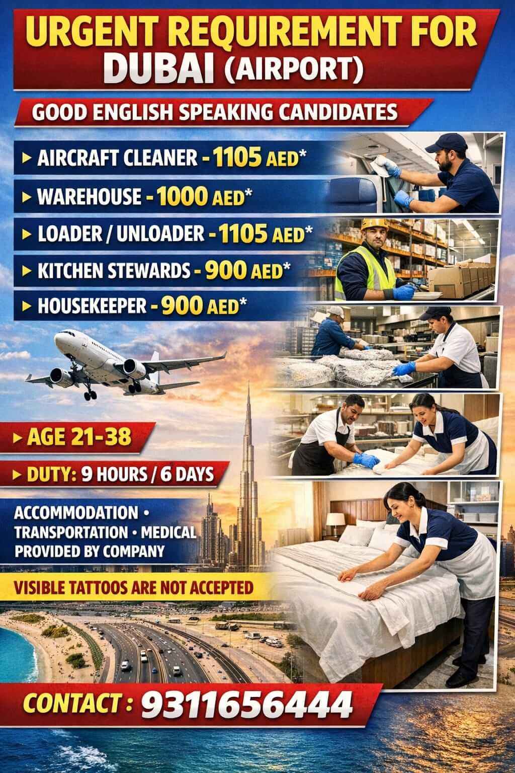 URGENT REQUIREMENT FOR DUBAI