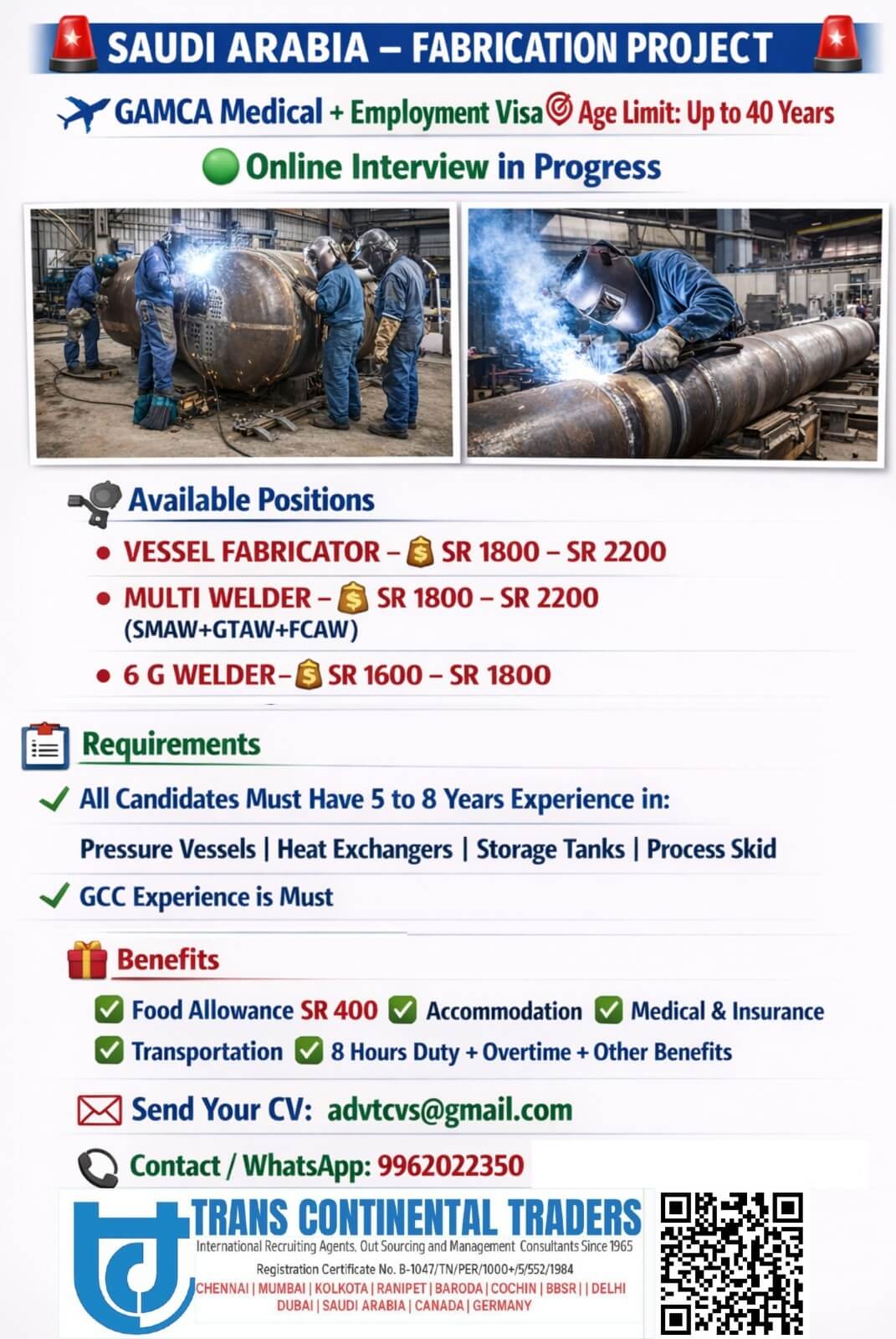 HIRING VESSEL FABRICATION PROJECT-SAUDI ARABIA