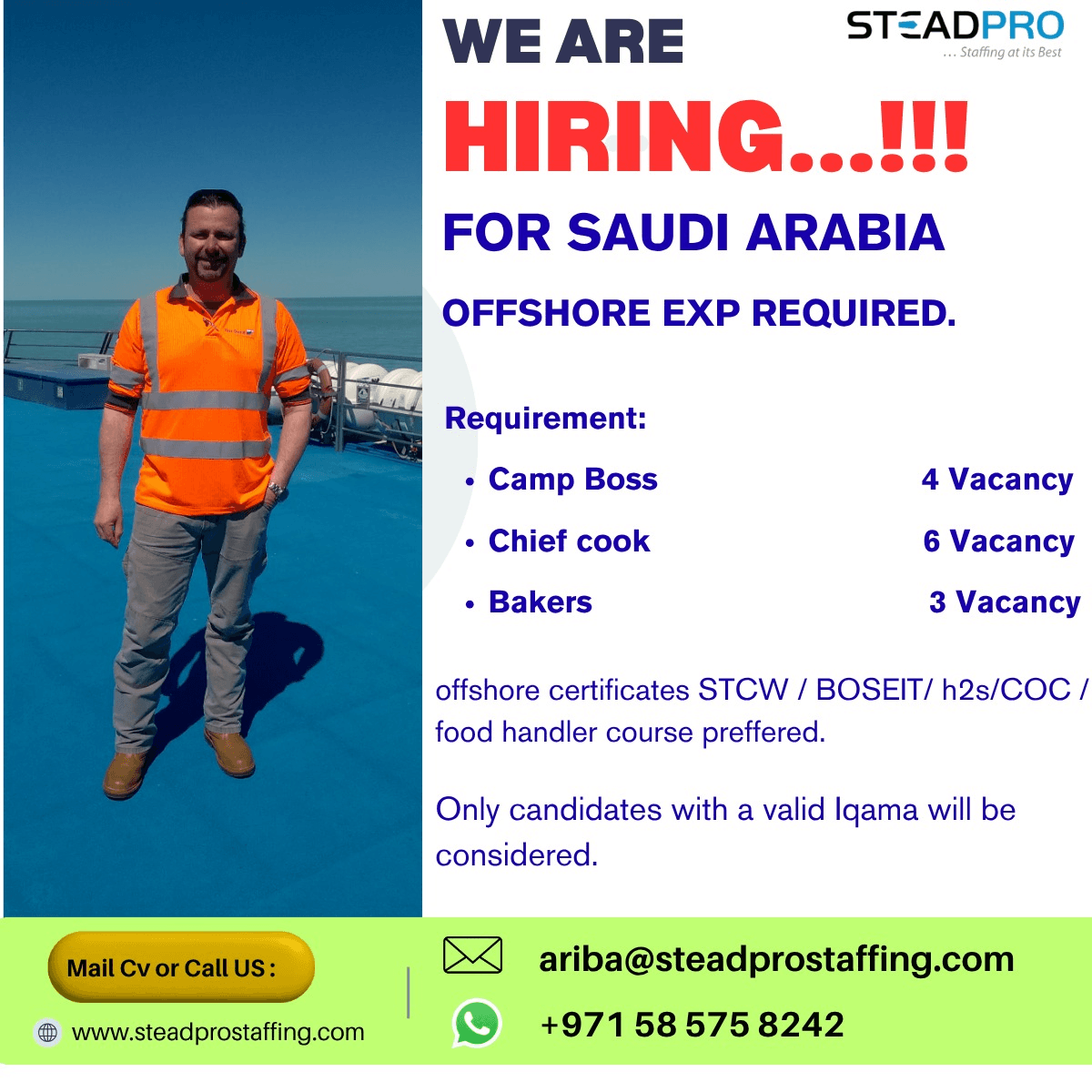 Camp Boss Required for Saudi Arabia