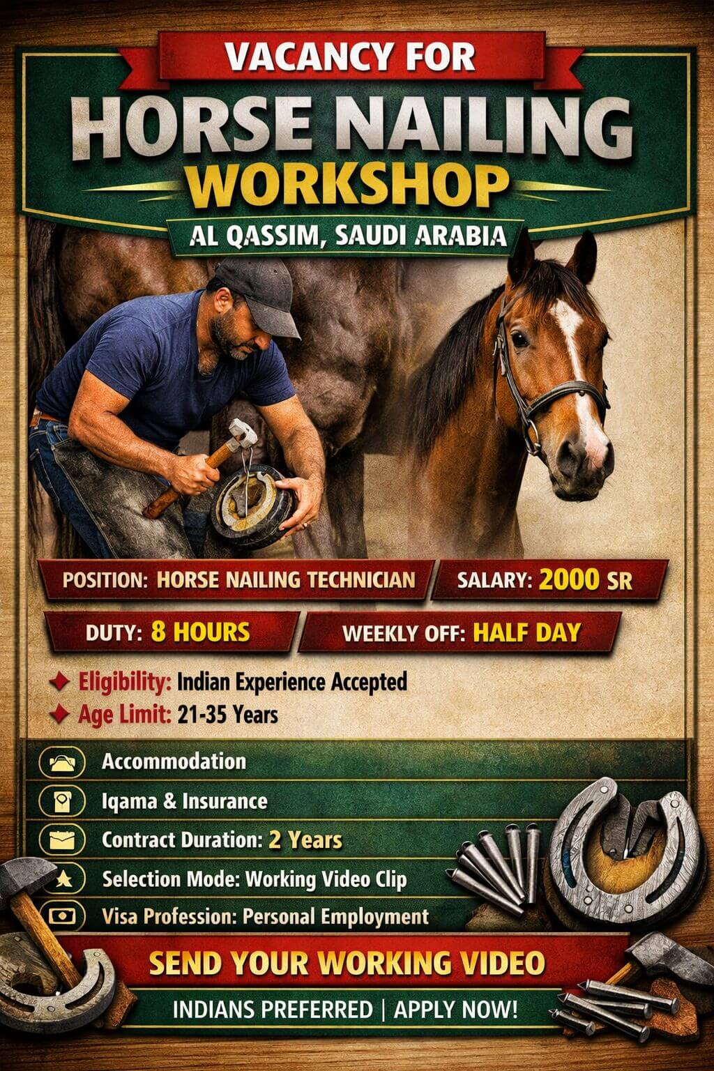 Horse Nailing Workshop (Saudi Arabia)