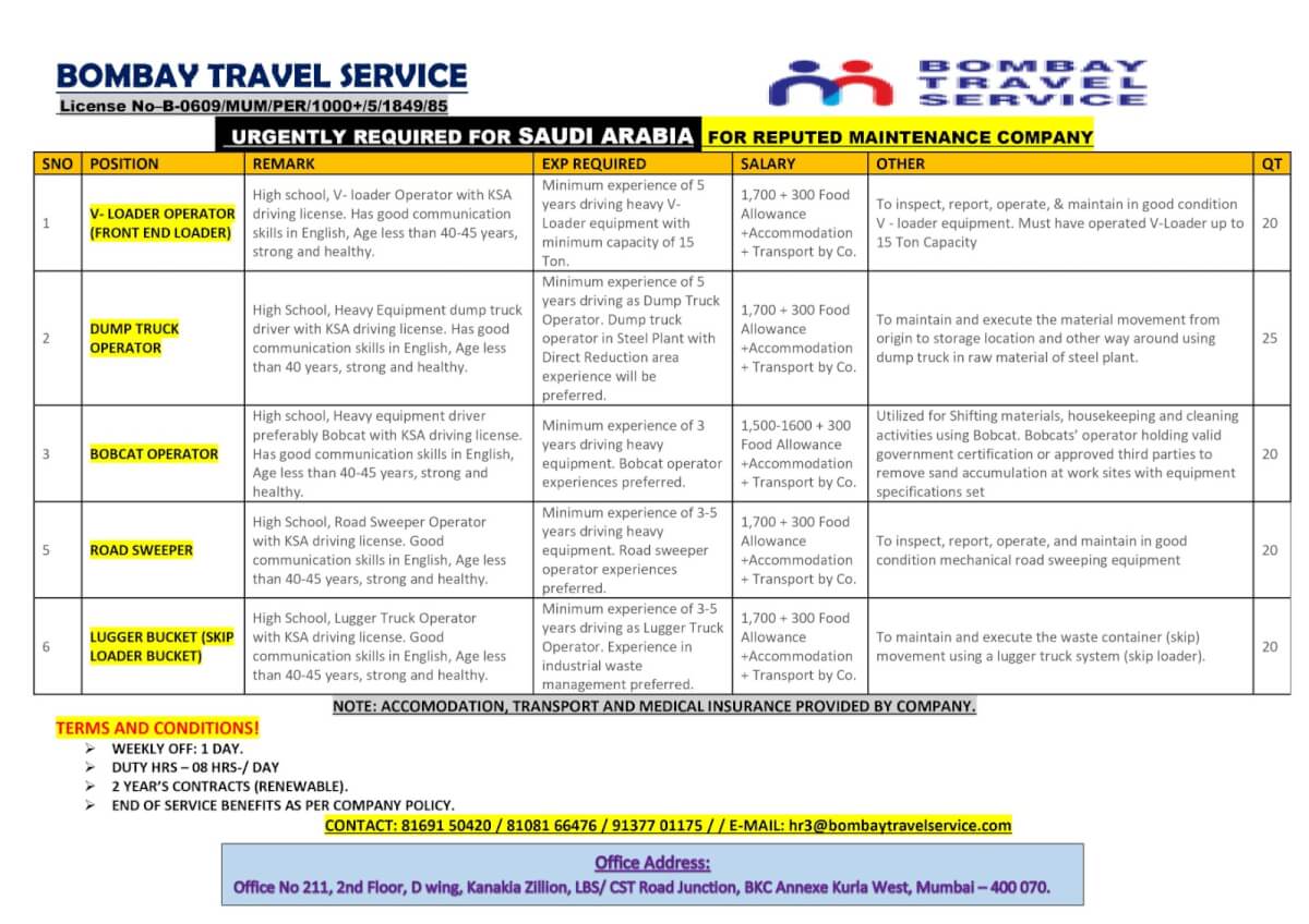 URGENTLY HIIRNG FOR A LEADING OIL & GAS CO. SAUDI ARABIA