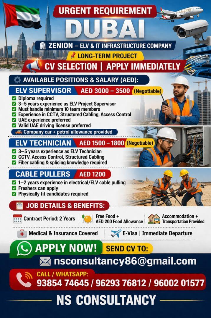 LEADING ZENION ELV & INFRASTRUCTURE COMPANY REQUIREMENT FOR DUBAI LEADING ZENION ELV & INFRASTRUCTURE COMPANY REQUIREMENT FOR DUBAI