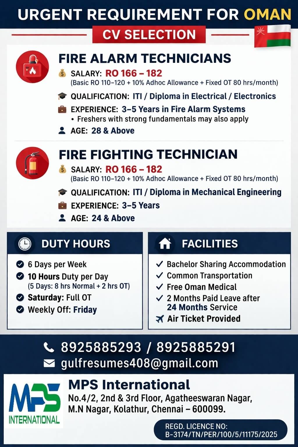 URGENT REQUIREMENT FOR OMAN CV SELECTION URGENT REQUIREMENT FOR OMAN CV SELECTION