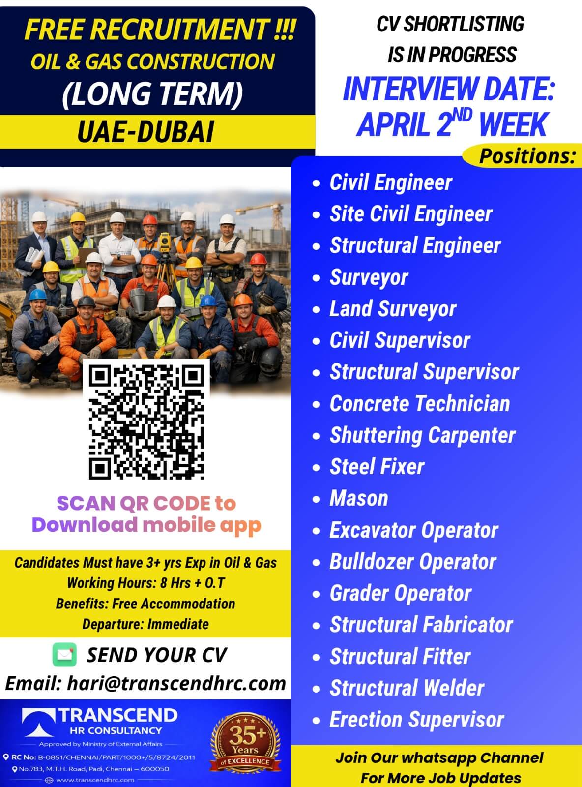 Multiple Civil & Structural Positions - Oil & Gas Construction (Long Term)