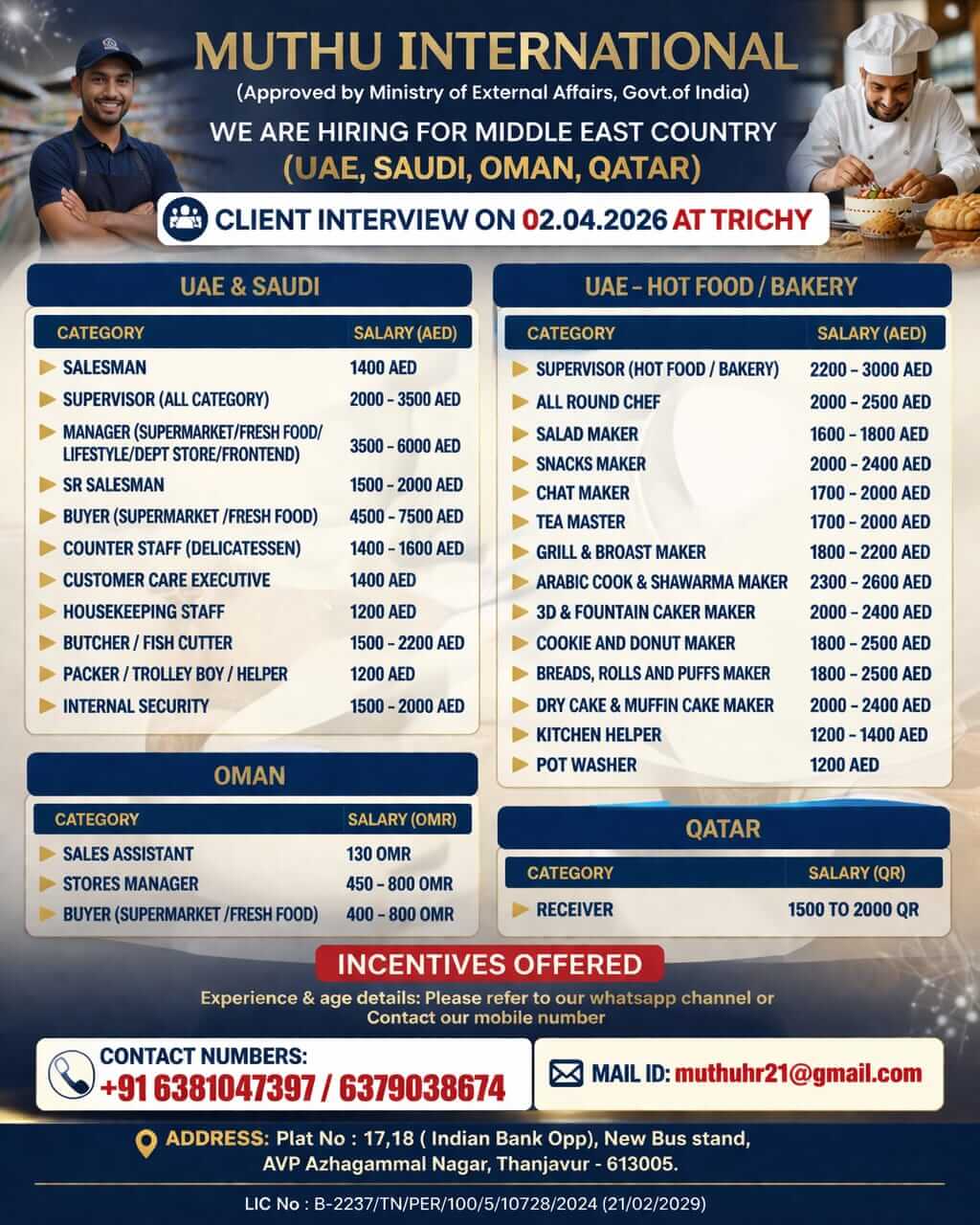 WANTED FOR MIDDLE EAST COUNTRY